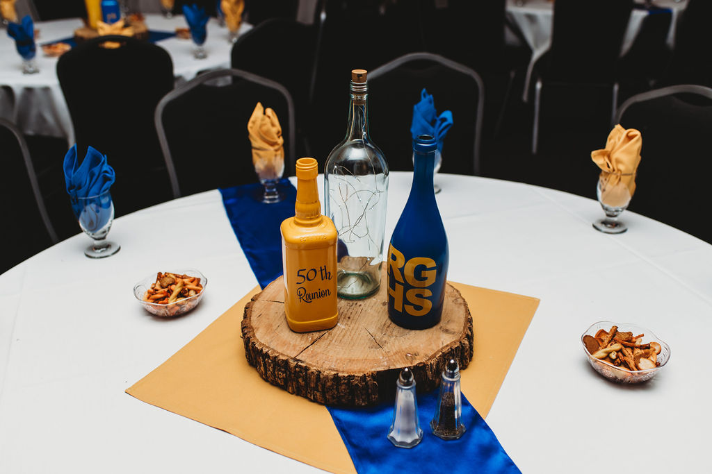 Table Decorations - Centerpiece Custom Bottles by Dorothy Fey and John Banocy