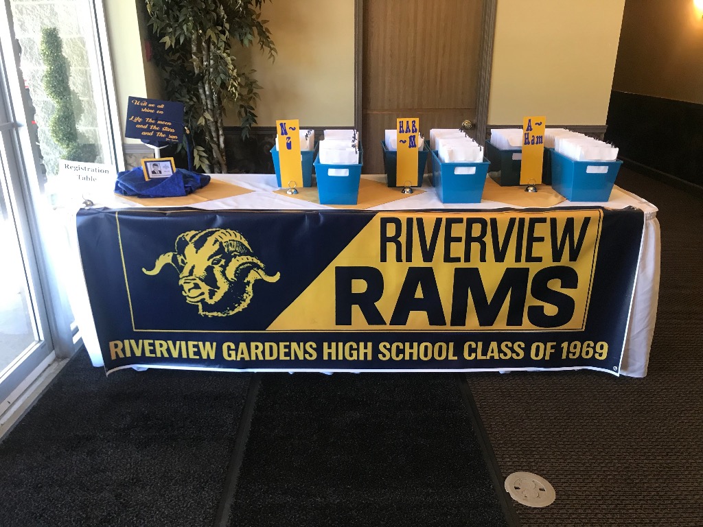 Reception Table - RAMS Banner Compliments of Gettemeiers