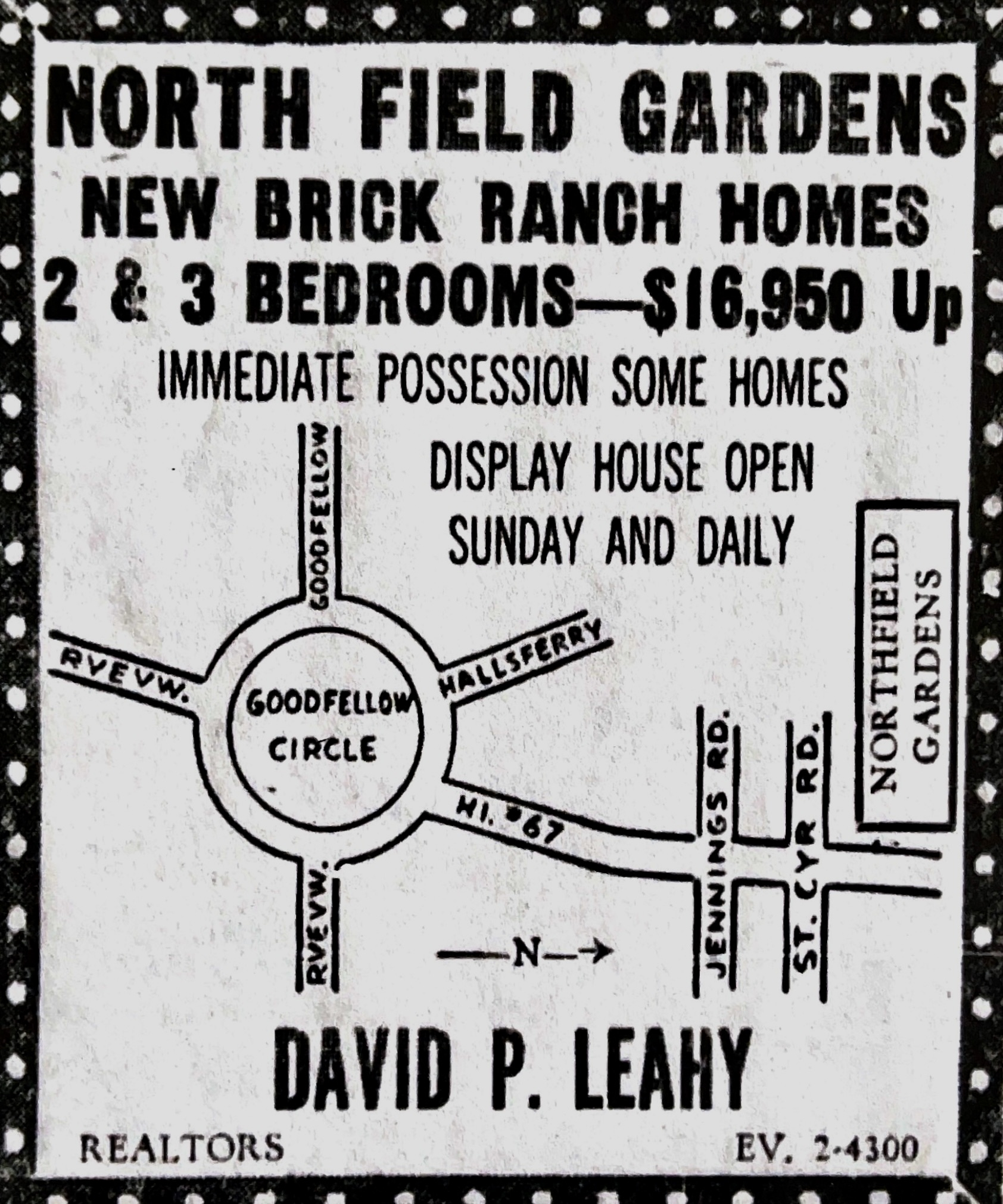 Northfield Gardens Promotional Ad. St.Louis Post-Dispatch, June 24, 1956.