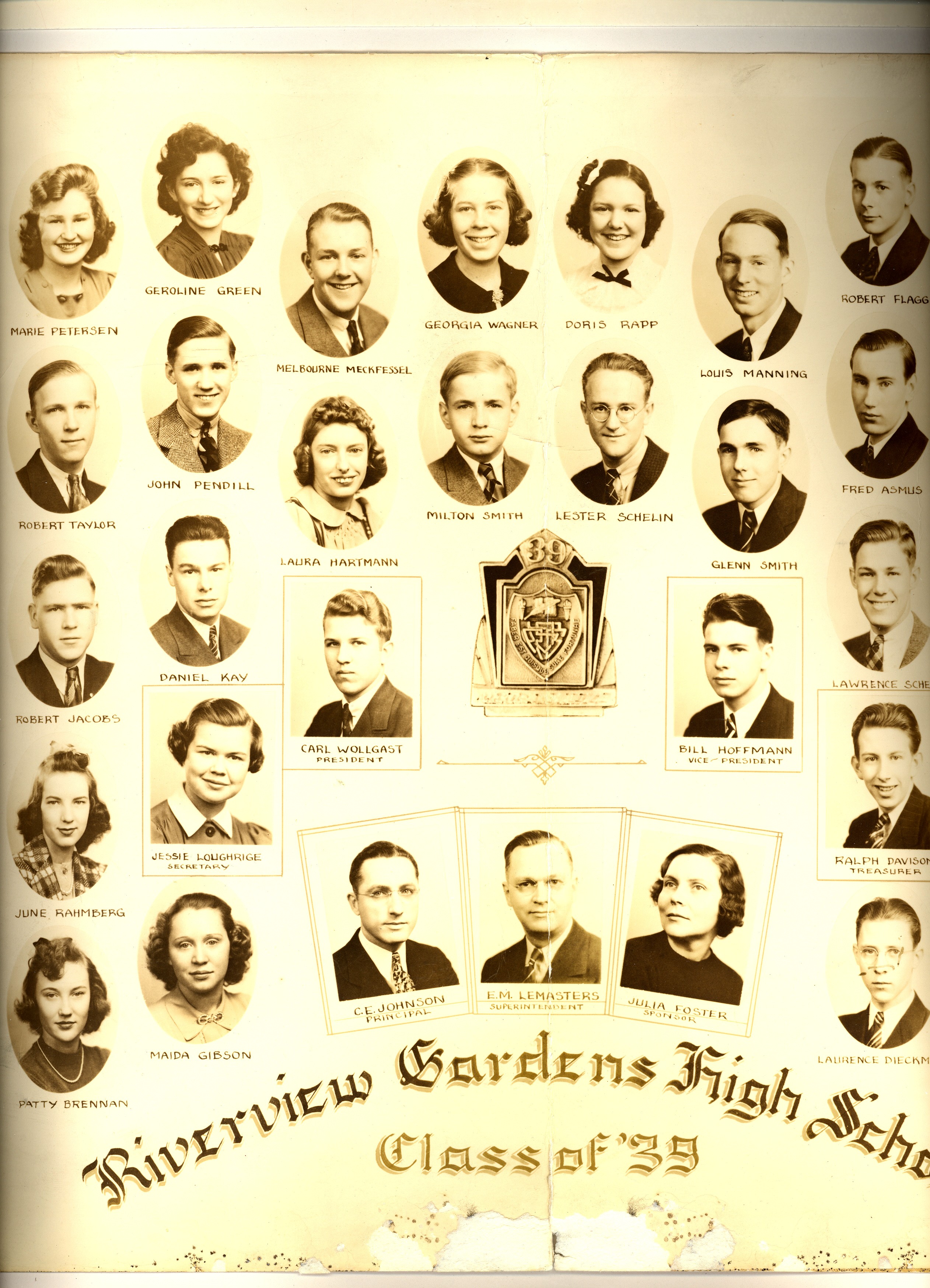 Riverview Gardens High School Class of '39: MANNING FAMILY COLLECTION. You can find Louis Manning in the top row and Lawrence Schewe in the vertical row on the far right. They graduated from RGHS 30 years before Dave and Denise graduated from RGHS!
