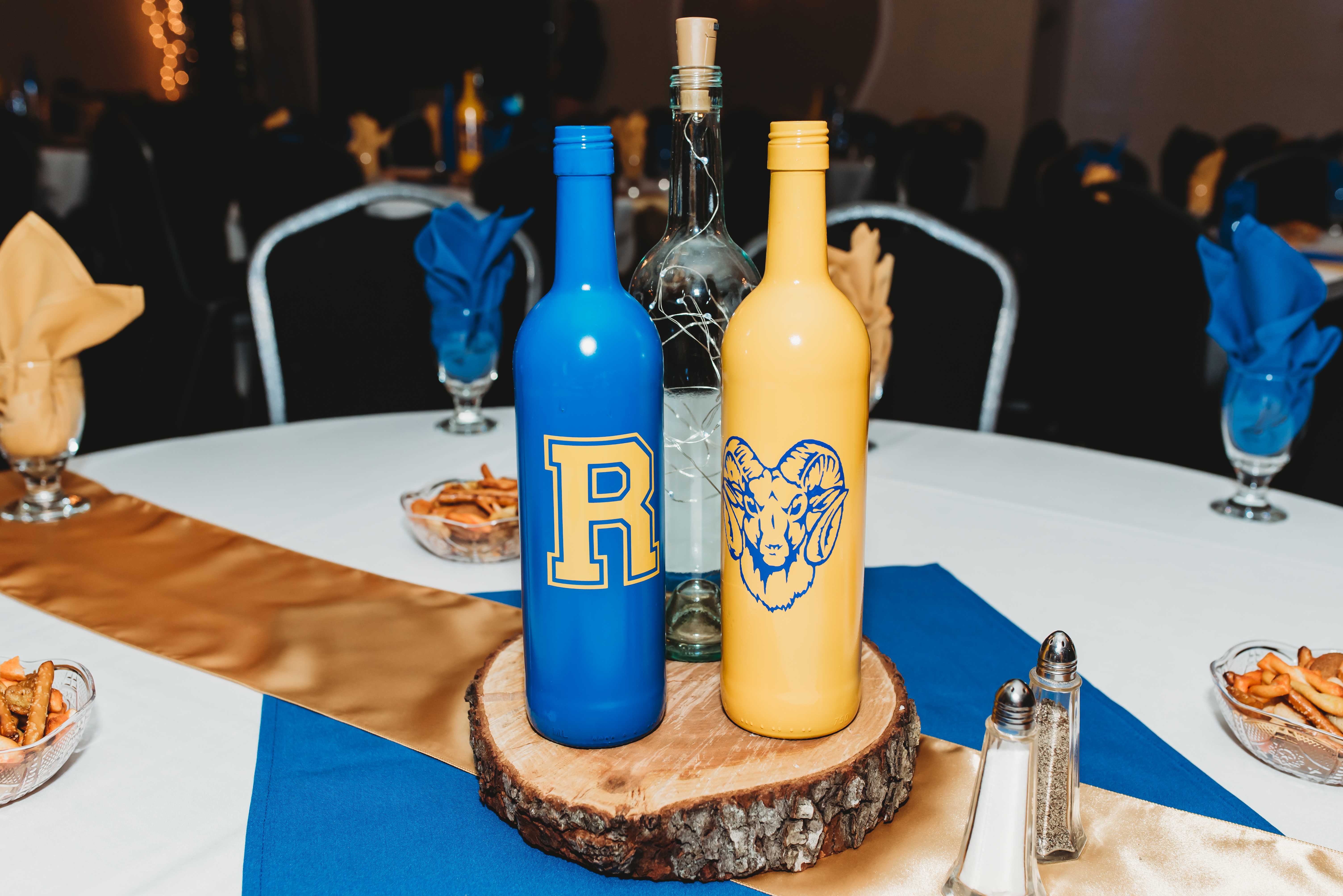 TABLE DECORATIONS - Custom Bottles by Dorothy Fey and John Banocy