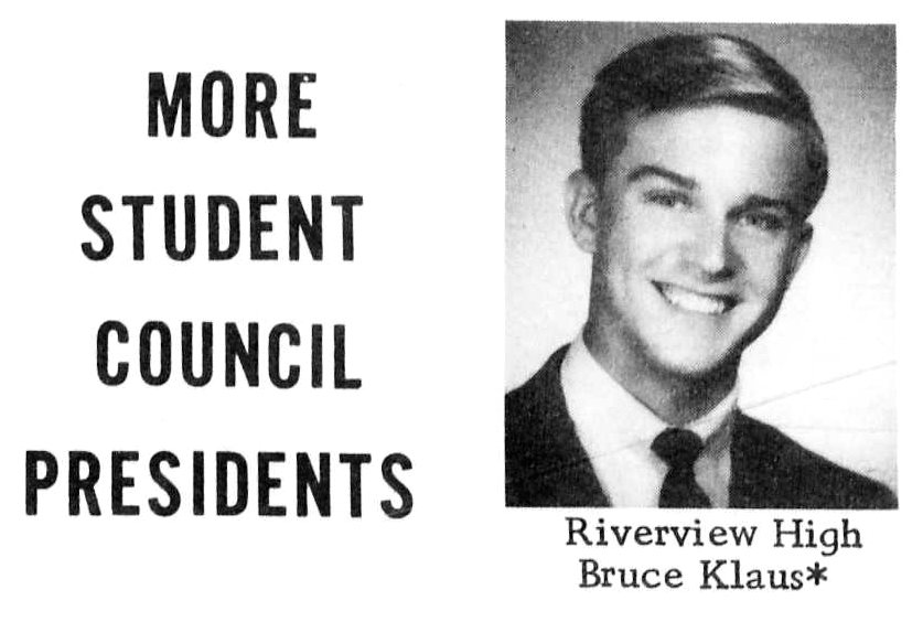 PROM MAGAZINE JANUARY 1967 featured Student Council Presidents: RGHS Student Council President Bruce Klaus.