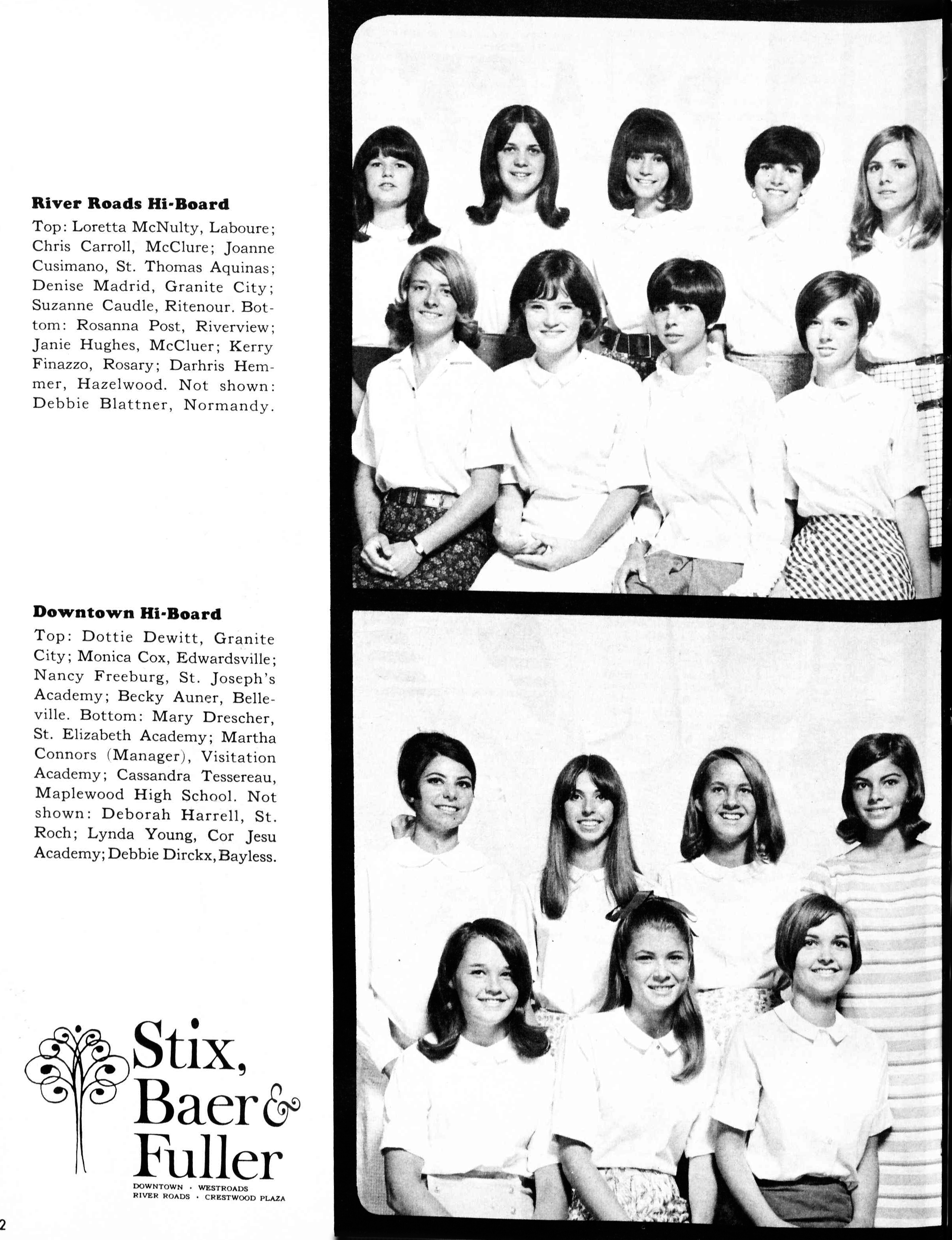 RGHS JUNIOR (CLASS OF 1969) Roseann Post of the Stix, Baer & Fuller River Roads Hi-Board is featured in PROM MAGAZINE AUGUST 1967.