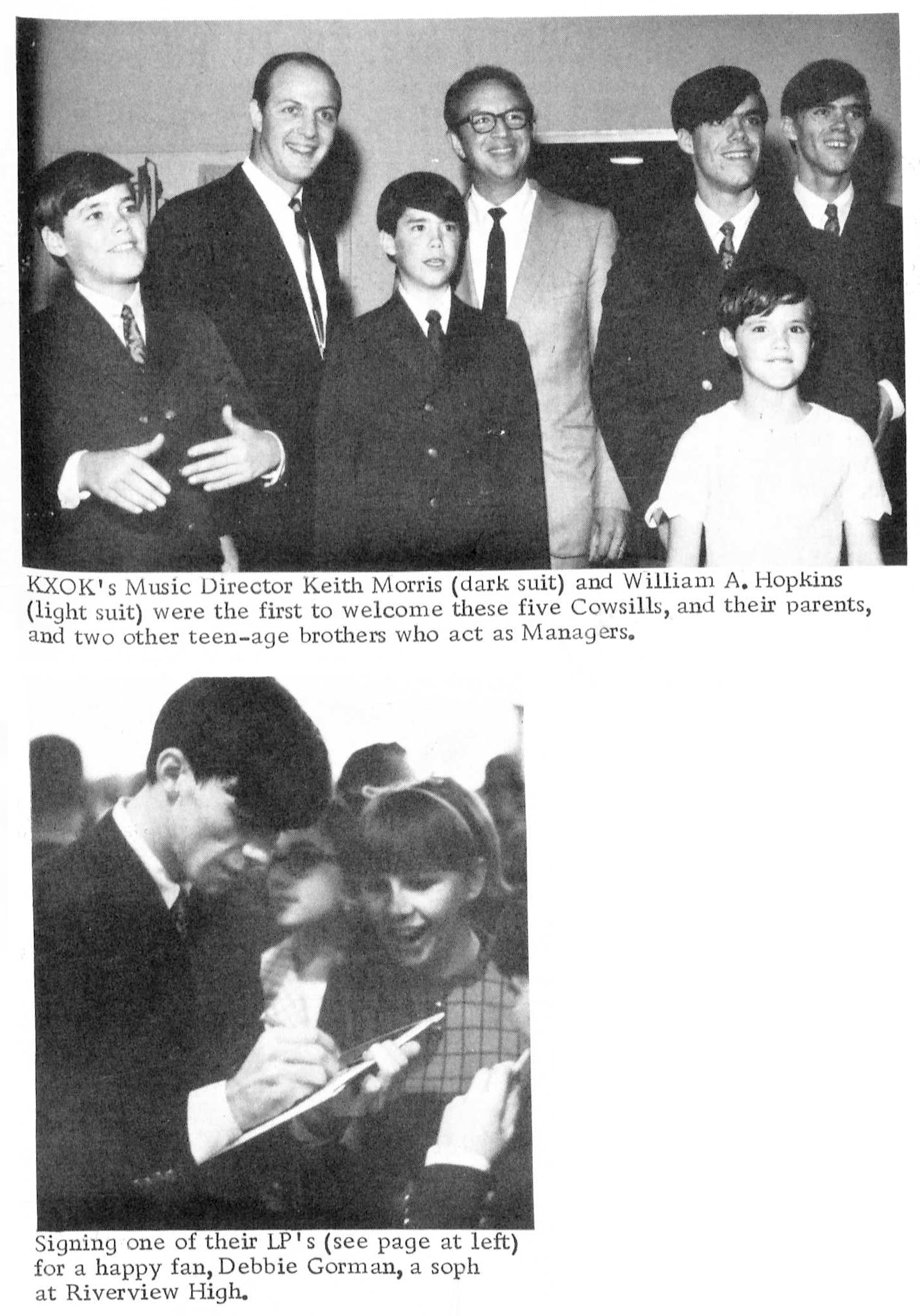 The Cowsills Interview: PROM MAGAZINE OCTOBER 1967; RGHS SOPHOMORE Debbie Gorman meets a Cowsill!!