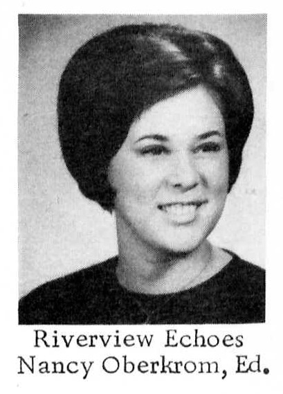 Nancy Oberkrom, RGHS Echoes Yearbook Editor. PROM MAGAZINE MARCH 1968 featured Yearbook Editors.