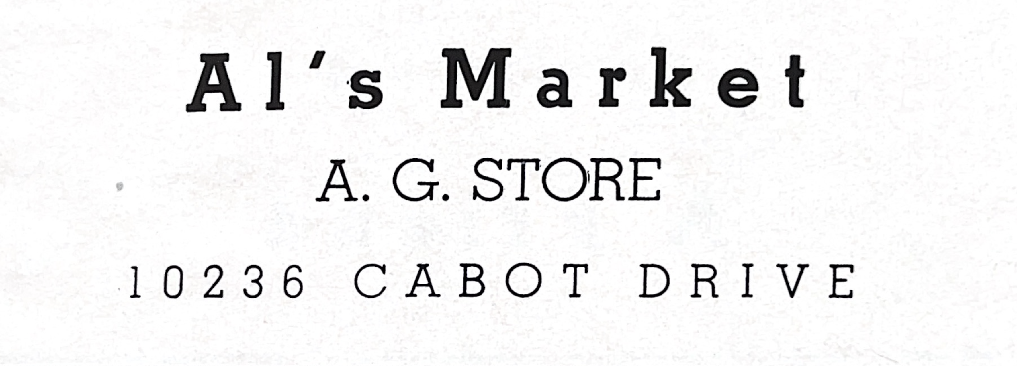Ad for Al's Market. ECHOES 1955