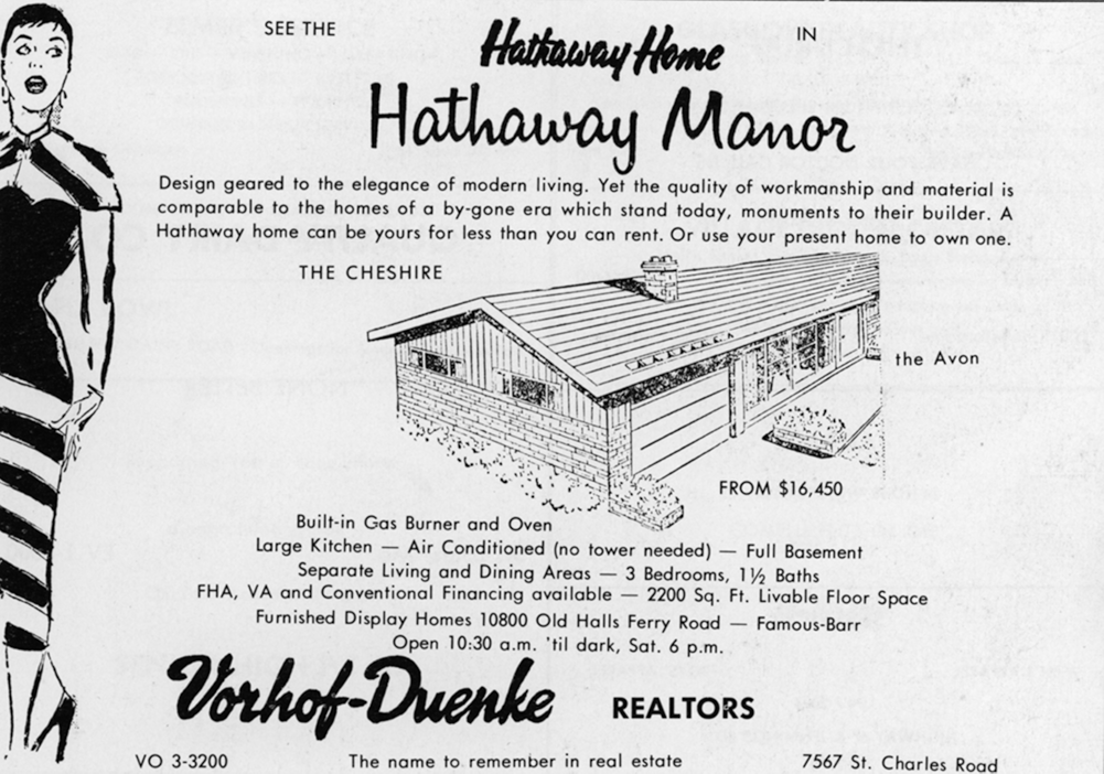 HATHAWAY HOME-THE CHESHIRE. The ad appeared in ECHOES 1957.