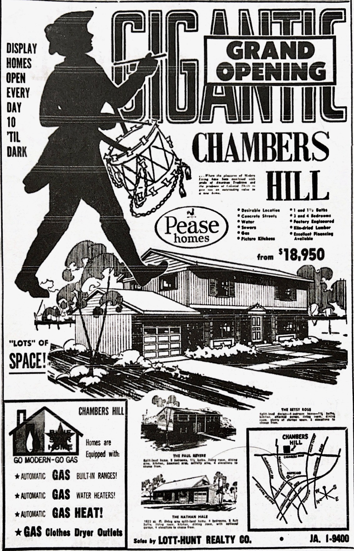 Chambers Hill promotional ad. St. Louis Post-Dispatch, July 29,1962