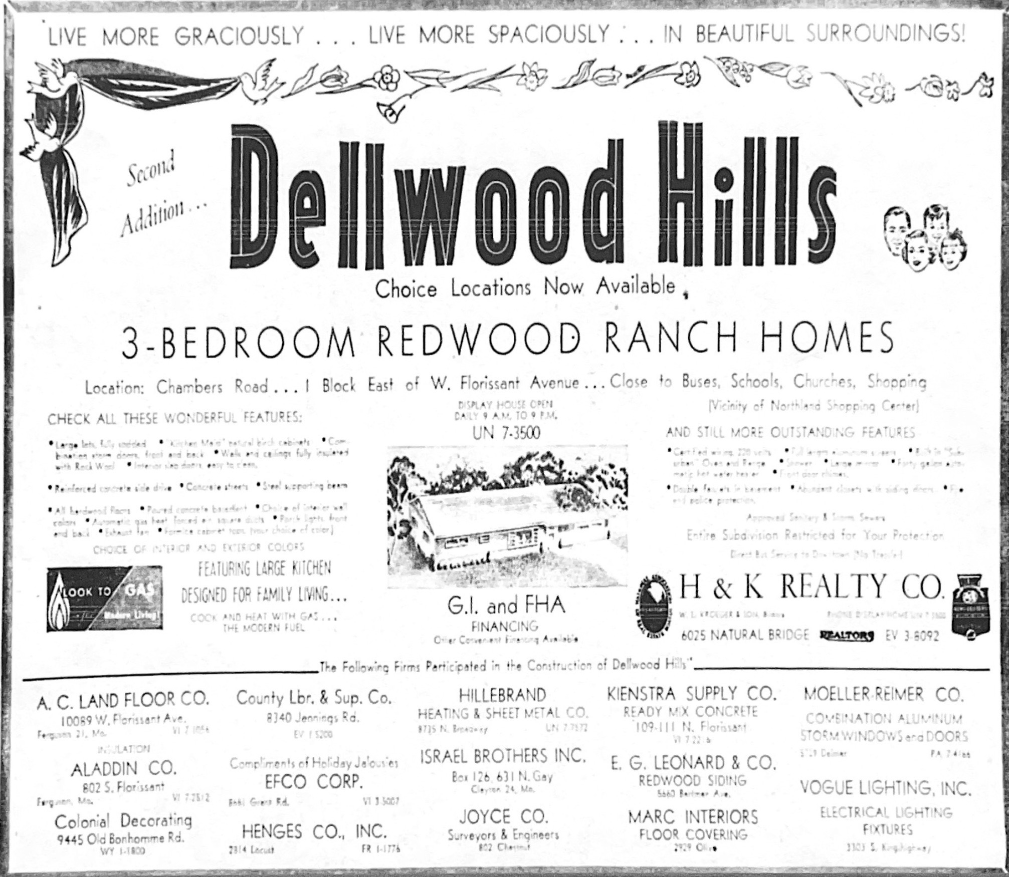 Dellwood Hills promotional ad. Post-Dispatch, June 26, 1955. 