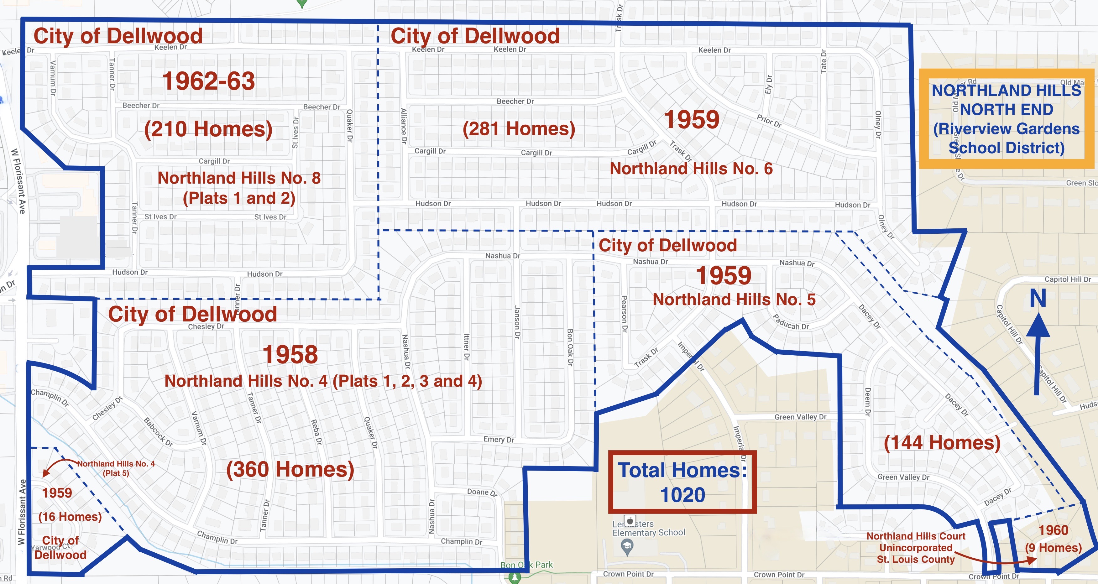 NORTHLAND HILLS NORTH END SUBDIVISION MAP