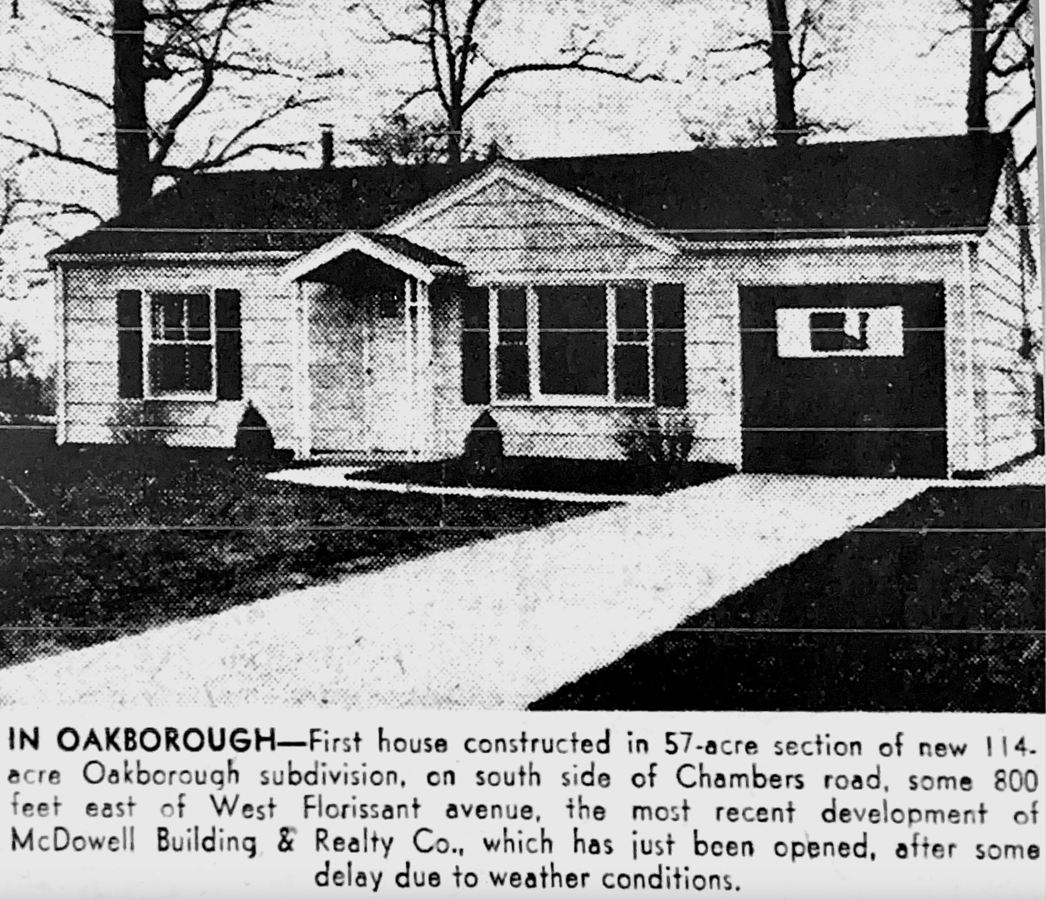 Oakborough promotional ad. Post Dispatch, April 30, 1950. 