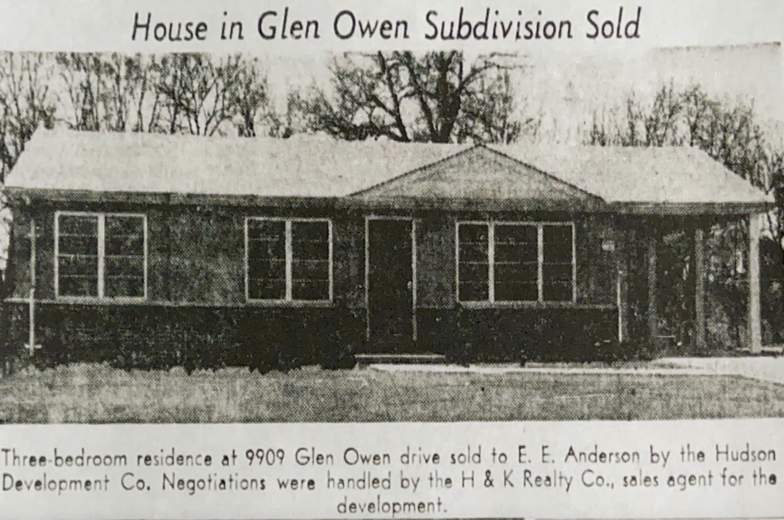 Glen Owen promotional ad. St. Louis Post-Dispatch, July 15, 1956. 