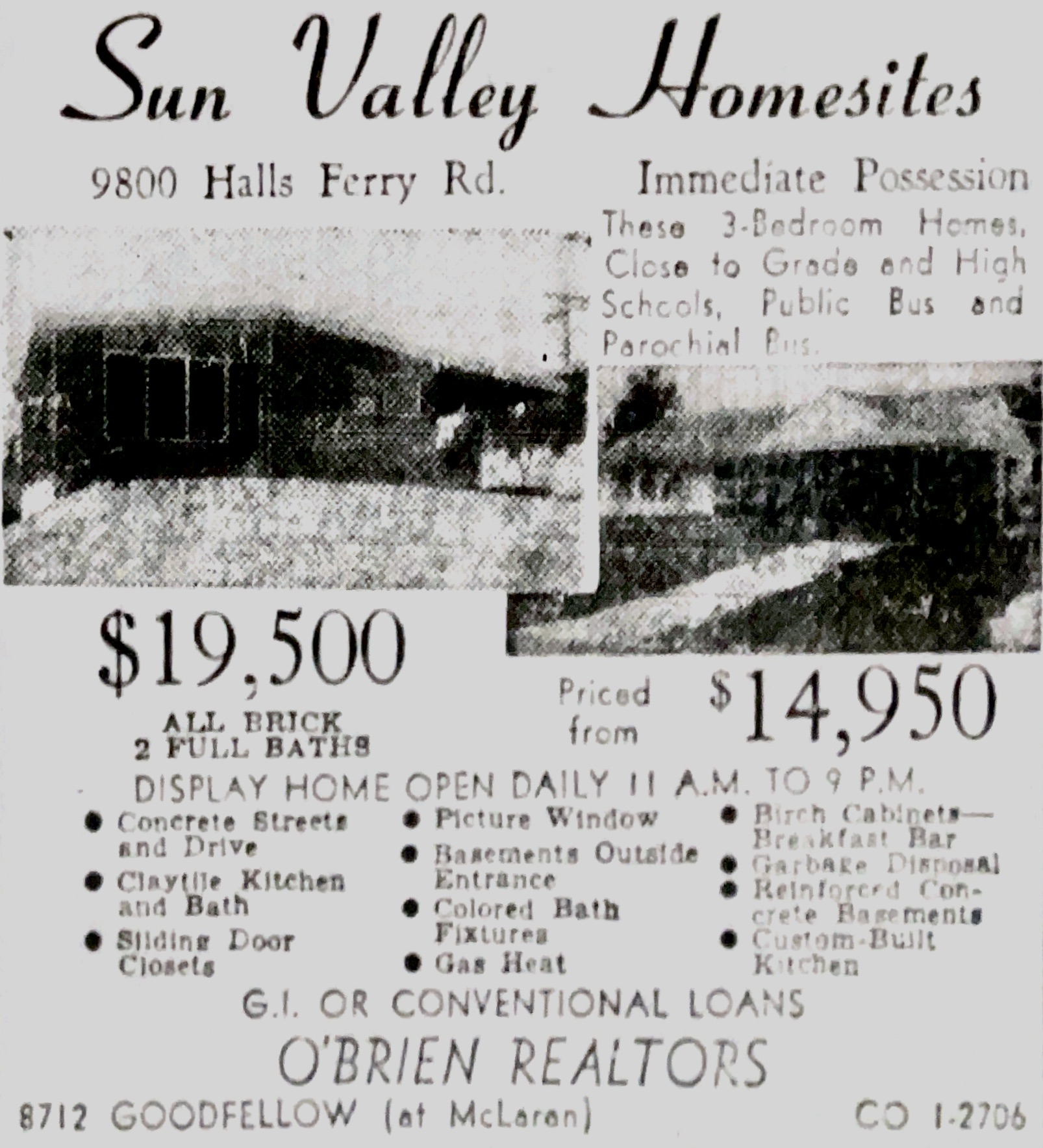 Sun Valley promotional ad. St. Louis-Post Dispatch, October 9, 1955. 