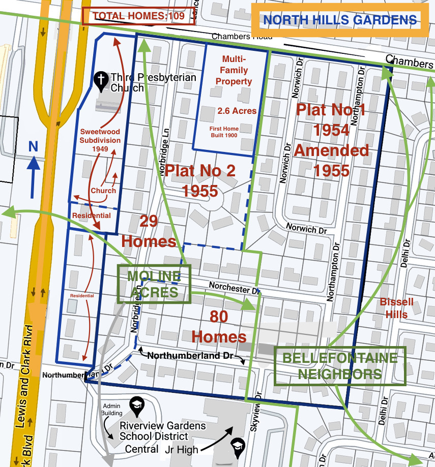 RIVERVIEW GARDENS SCHOOL DISTRICT: NORTH HILLS GARDENS SUBDIVISION MAP