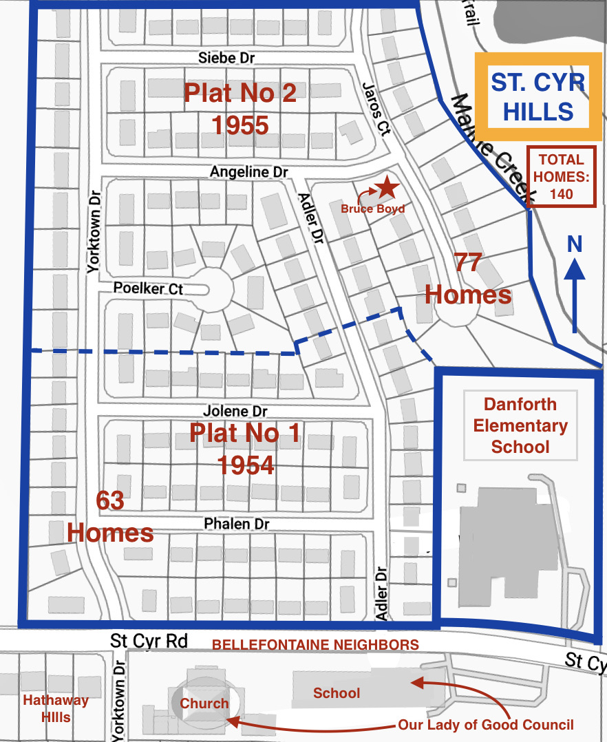 RIVERVIEW GARDENS SCHOOL DISTRICT: ST. CYR HILLS SUBDIVISION MAP